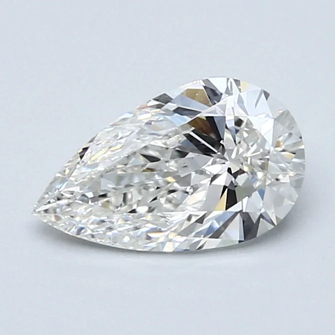 Halo diamond engagement ring in 18K white gold with a center oval - cut stonePear 1.20 G VS1 Halo diamond engagement ring in 18K white gold with a center oval - cut stonePear 1.20 G VS1