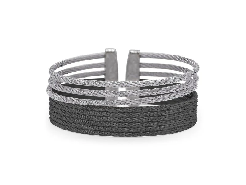 Men's Sapphire Engagement Rings in 18K White Gold with Pave Diamond AccentsAlor Cable Cuff Men's Sapphire Engagement Rings in 18K White Gold with Pave Diamond AccentsAlor Cable Cuff