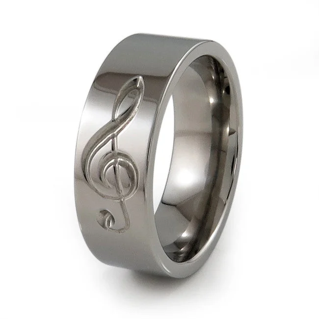 Silicone Women's Rings for a Comfortable and Durable OptionTreble Clef Titanium Music Ring Silicone Women's Rings for a Comfortable and Durable OptionTreble Clef Titanium Music Ring