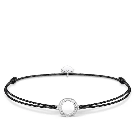 Thomas Sabo Little Secrets Sterling Silver Black Zirconia Circle Bracelet