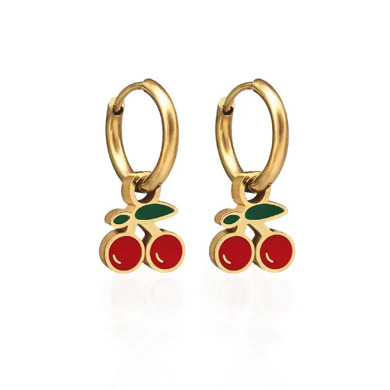 Sterling silver hoop earringsFruit Charm Hoops