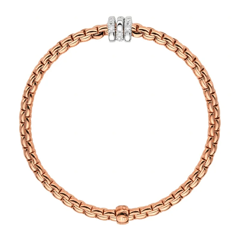 Fope Eka Tiny 18ct Rose Gold 0.16ct Diamond Bracelet