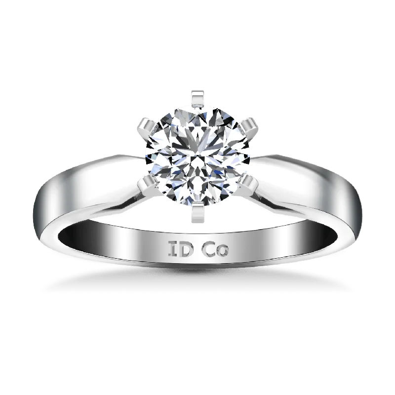 Minimalist Women's Rings with a Single Pearl in 14K Gold - Plated BandsRound Diamond Solitaire Engagement Ring Wide Tappered 14K White Gold Minimalist Women's Rings with a Single Pearl in 14K Gold - Plated BandsRound Diamond Solitaire Engagement Ring Wide Tappered 14K White Gold