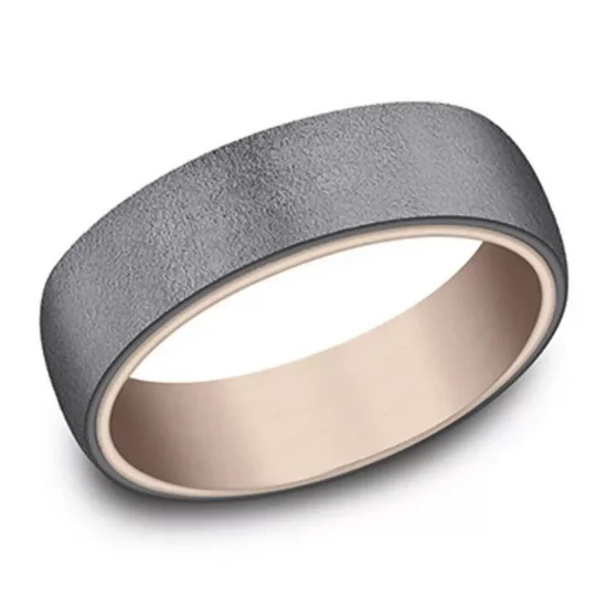 Men's stainless - steel promise rings with a matte finishThe WALLER Mens Ring