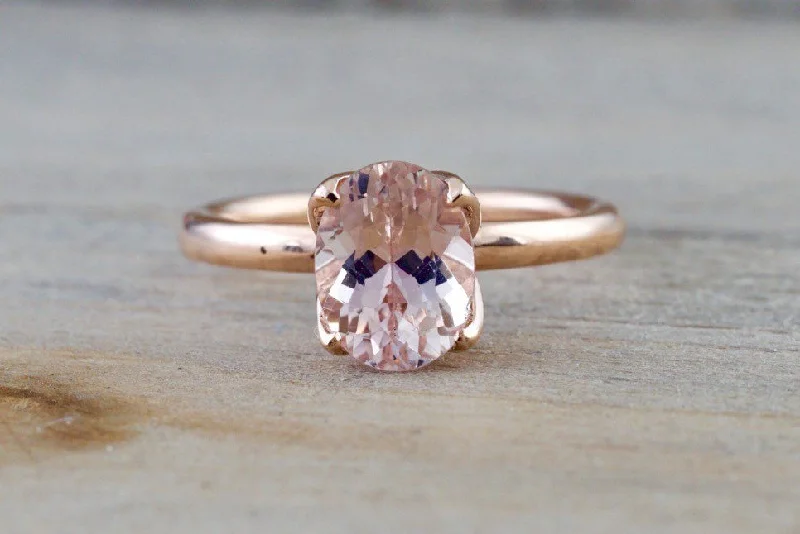 Men's waterproof rings for water - based activities14k Rose Gold Oval Morganite Peach Pink Classic lotus flower petal Solitaire Engagement Wedding Ring Design 9x7 1.9 carats Men's waterproof rings for water - based activities14k Rose Gold Oval Morganite Peach Pink Classic lotus flower petal Solitaire Engagement Wedding Ring Design 9x7 1.9 carats
