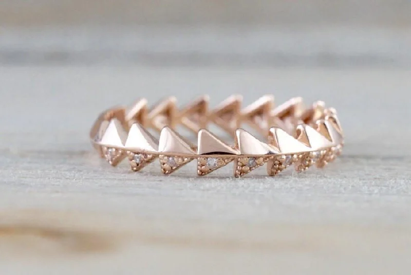 Men's beaded rings with semi - precious stones14k Rose Gold Infinity Twist Arrow Crossover Triangle Diamond Engagement Band ZigZag Men's beaded rings with semi - precious stones14k Rose Gold Infinity Twist Arrow Crossover Triangle Diamond Engagement Band ZigZag