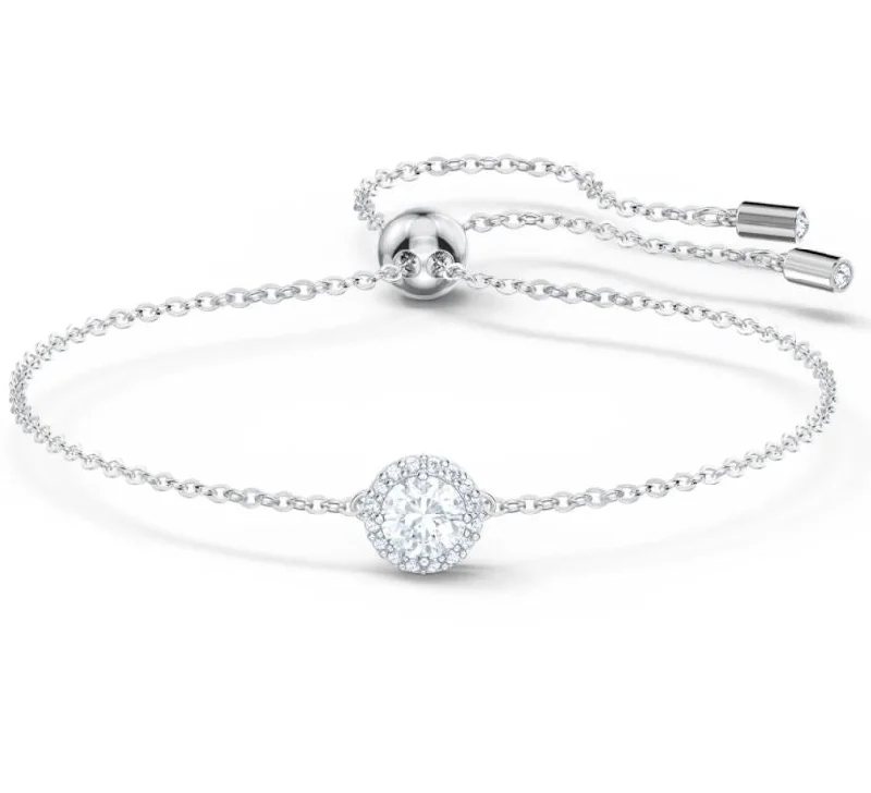 Swarovski Angelic Rhodium Plated Round Crystal Adjustable Bracelet