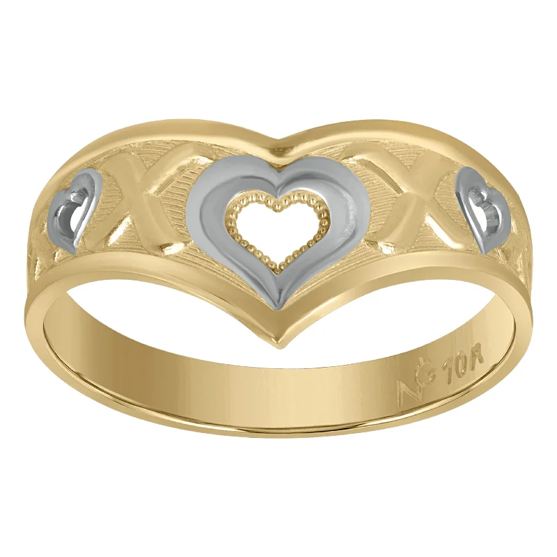 Minimalist Fashion Rings in Stainless Steel with a Single Solitaire CrystalKeene Jewelers 10Kt Two-Tone Gold Womens Heart Love & Hearts Rings Minimalist Fashion Rings in Stainless Steel with a Single Solitaire CrystalKeene Jewelers 10Kt Two-Tone Gold Womens Heart Love & Hearts Rings