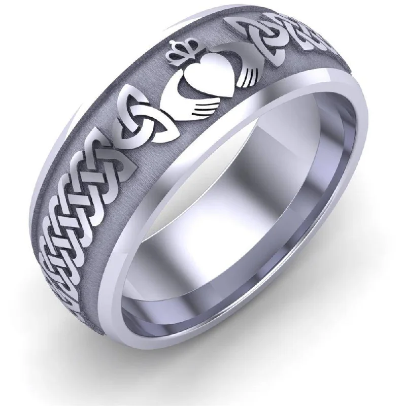 Men's lightweight rings for all - day comfortCladdagh Wedding Ring UCL1-PLATINUM8M - Platinum Men's lightweight rings for all - day comfortCladdagh Wedding Ring UCL1-PLATINUM8M - Platinum