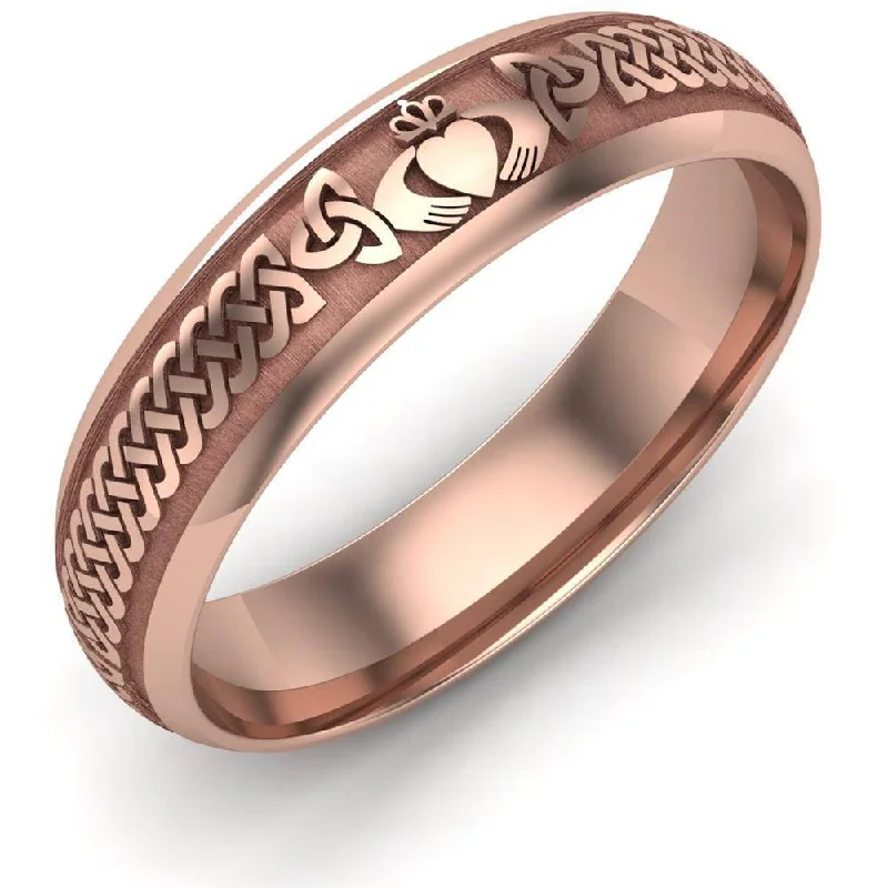 Men's turquoise - inlaid rings for a southwestern feelCladdagh Wedding Ring UCL1-14R5LIGHT - 14K Rose Gold LIGHT WEIGHT Men's turquoise - inlaid rings for a southwestern feelCladdagh Wedding Ring UCL1-14R5LIGHT - 14K Rose Gold LIGHT WEIGHT