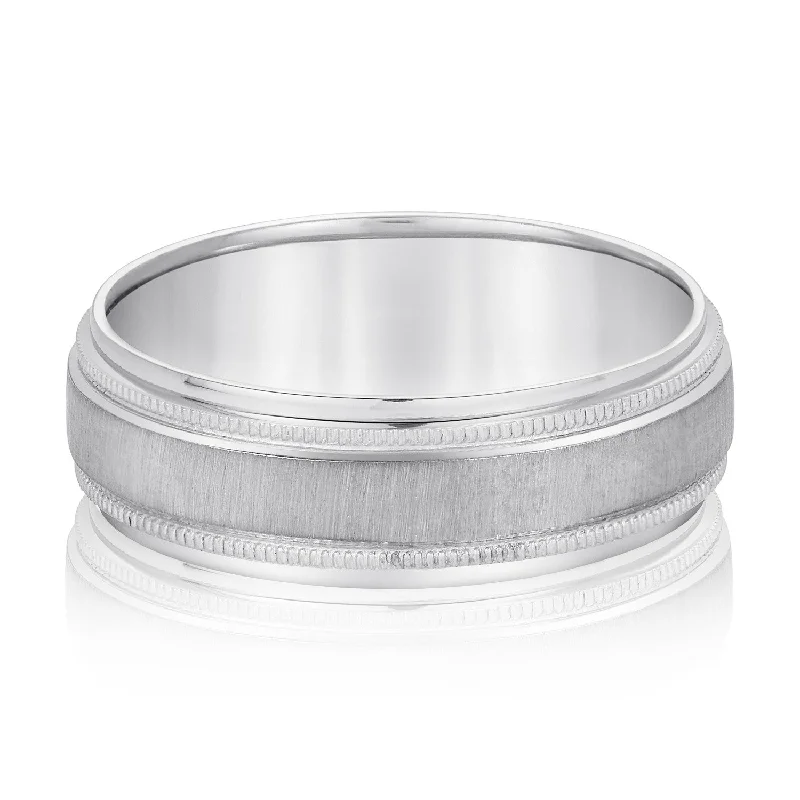Men's music - note rings for musiciansMilgrain Pattern Groove Men's Wedding Band