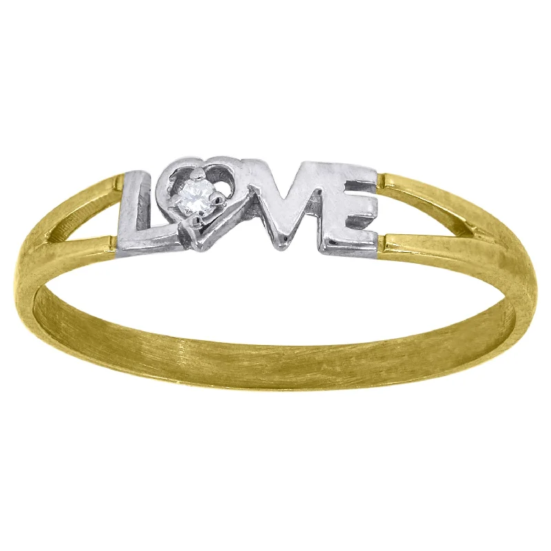 Fashion Rings with Initial Charms in Silver - Plated Metal for a Custom AccessoryKeene Jewelers 10kt Two-tone Gold Womens Round Cubic Zirconia Love Band Ring Fashion Rings with Initial Charms in Silver - Plated Metal for a Custom AccessoryKeene Jewelers 10kt Two-tone Gold Womens Round Cubic Zirconia Love Band Ring