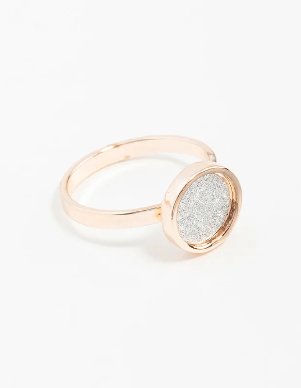 Enamel - Coated Fashion Rings in Bright Colors with Animal - Print PatternsRose Gold Circle Glitter Paper Ring Enamel - Coated Fashion Rings in Bright Colors with Animal - Print PatternsRose Gold Circle Glitter Paper Ring
