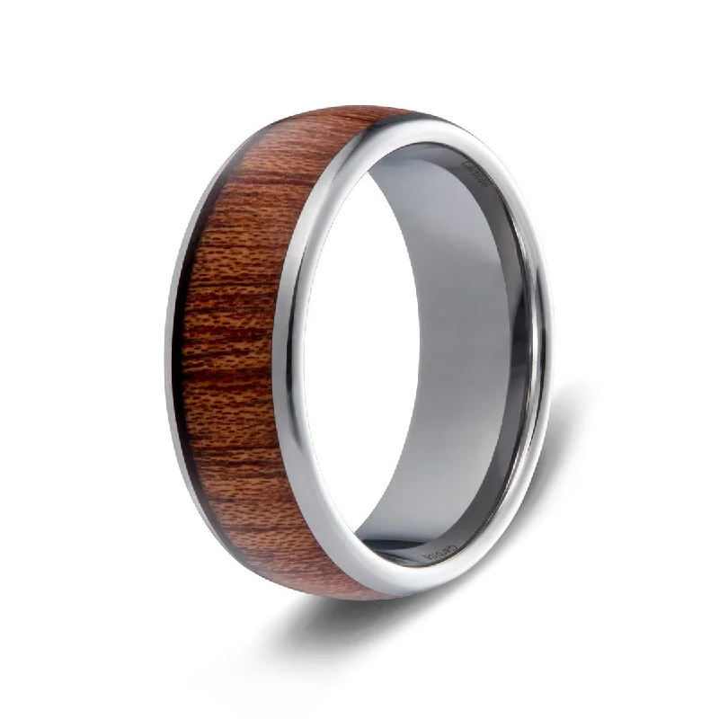 Men's adjustable - size rings for a perfect fitMen’s Silver Polished Wood Ring