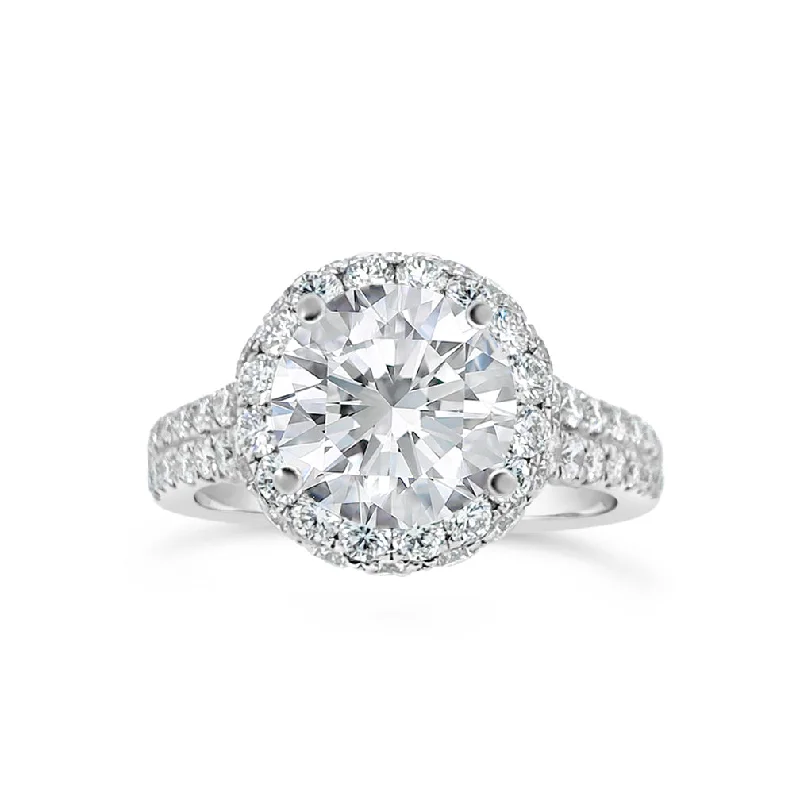 Men's Alexandrite Engagement Rings in Platinum with a Hidden Halo of DiamondsDouble-Edge Halo Diamond Engagement Ring with Diamond Gallery