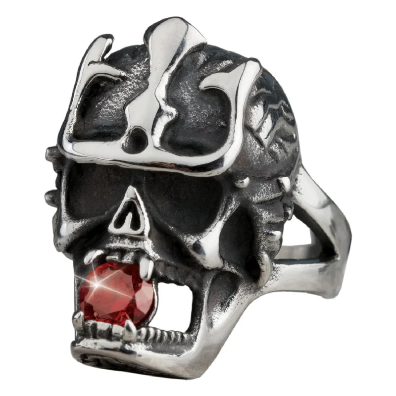 Statement - Making Cocktail Rings for Women with Large Cubic ZirconiaAzteca Skull Steel Men's Ring Statement - Making Cocktail Rings for Women with Large Cubic ZirconiaAzteca Skull Steel Men's Ring