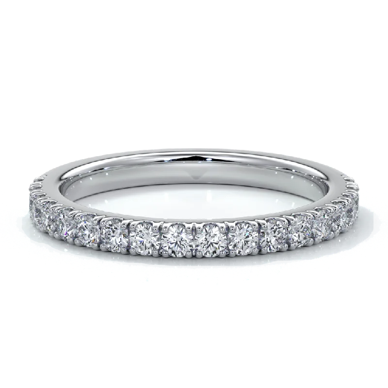 Princess - cut diamond engagement ring with a pavé - set band in platinumNatalia 1.8mm
