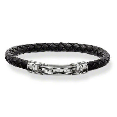 Thomas Sabo Rebel at Heart Leather Strap Black Bracelet