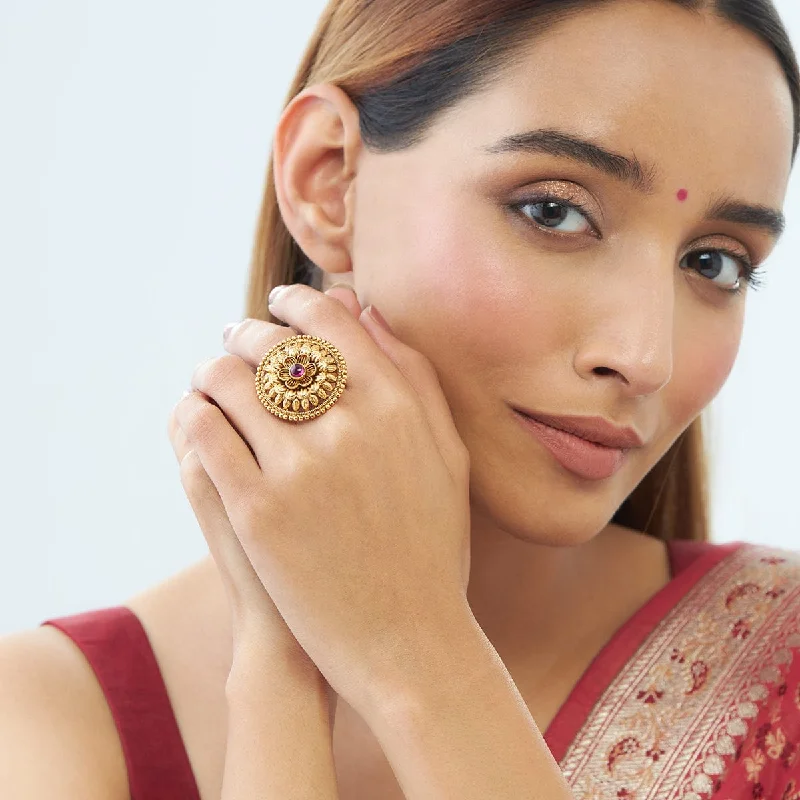 Ethnic - inspired double finger rings with cultural motifsAntique Finger Ring 153633