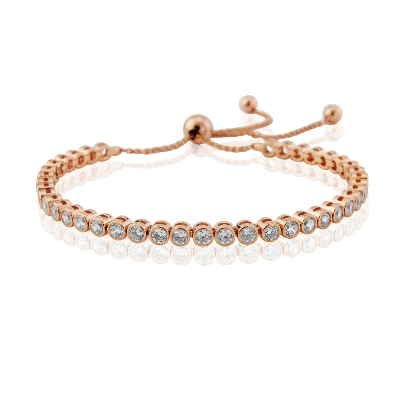 Waterford Jewellery Sterling Silver Rose Cubic Zirconia Tennis Bracelet