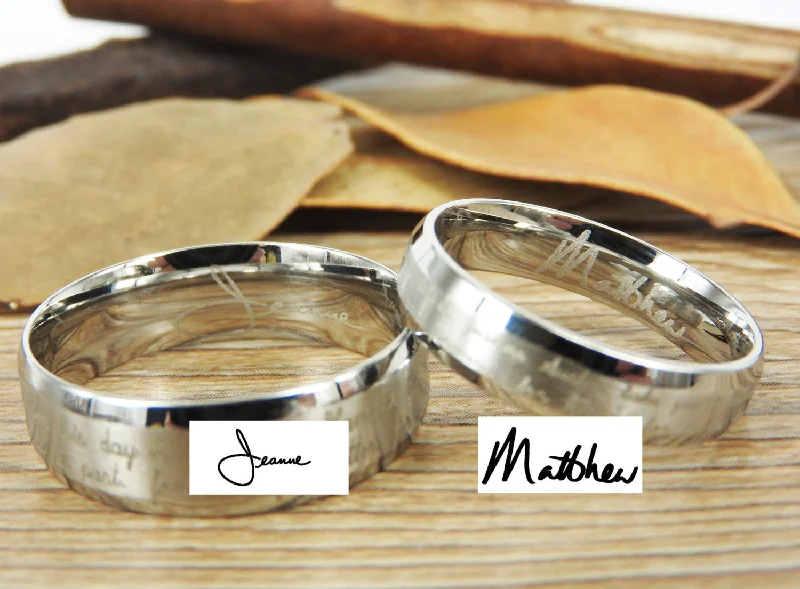 Men's zodiac - sign rings for a personalized touchHandmade Handwriting rings, Signature rings, Initial ring, Personalized ring, Matching Wedding Bands, Titanium Couple Rings Set Men's zodiac - sign rings for a personalized touchHandmade Handwriting rings, Signature rings, Initial ring, Personalized ring, Matching Wedding Bands, Titanium Couple Rings Set