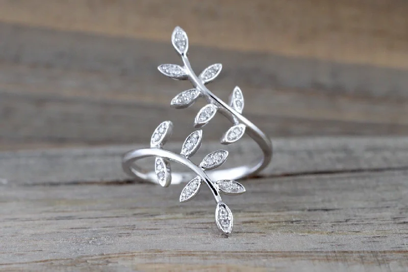 Men's hematite - ring for a metallic gray luster14k White Gold Diamond Open Leaf Petal Vintage Design Ring Fashion Love Cocktail large Adjustable Elongated Men's hematite - ring for a metallic gray luster14k White Gold Diamond Open Leaf Petal Vintage Design Ring Fashion Love Cocktail large Adjustable Elongated
