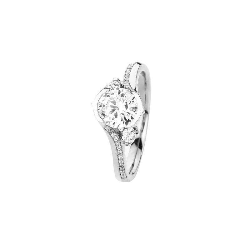 Men's Tanzanite Engagement Rings in Palladium with a Three - Stone ArrangementLily Pave Round Brilliant Diamond Engagement Ring Men's Tanzanite Engagement Rings in Palladium with a Three - Stone ArrangementLily Pave Round Brilliant Diamond Engagement Ring