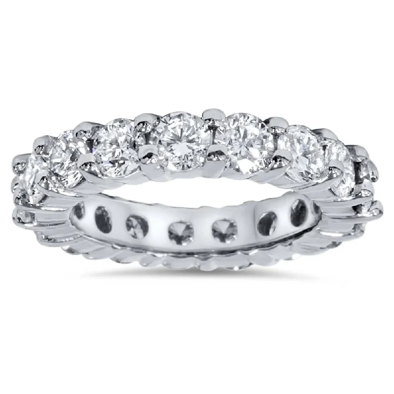 Pompeii3 Platinum 4 ct TDW Diamond Eternity Ring Womens Wedding Anniversary Stackable Engagement Band Pompeii3 Platinum 4 ct TDW Diamond Eternity Ring Womens Wedding Anniversary Stackable Engagement Band