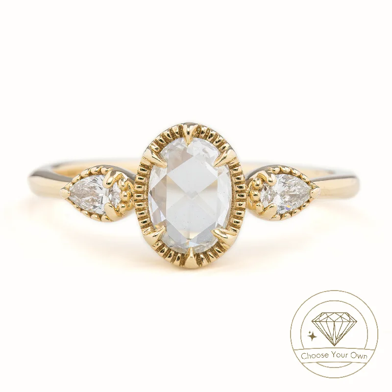 Diana Ring, Oval Rose Cut Diamond