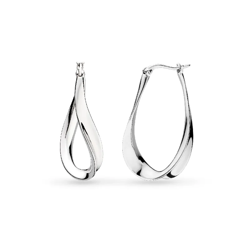 Oval hoop earringsKit Heath Silver Serenity Grande Hoop Drop Earrings