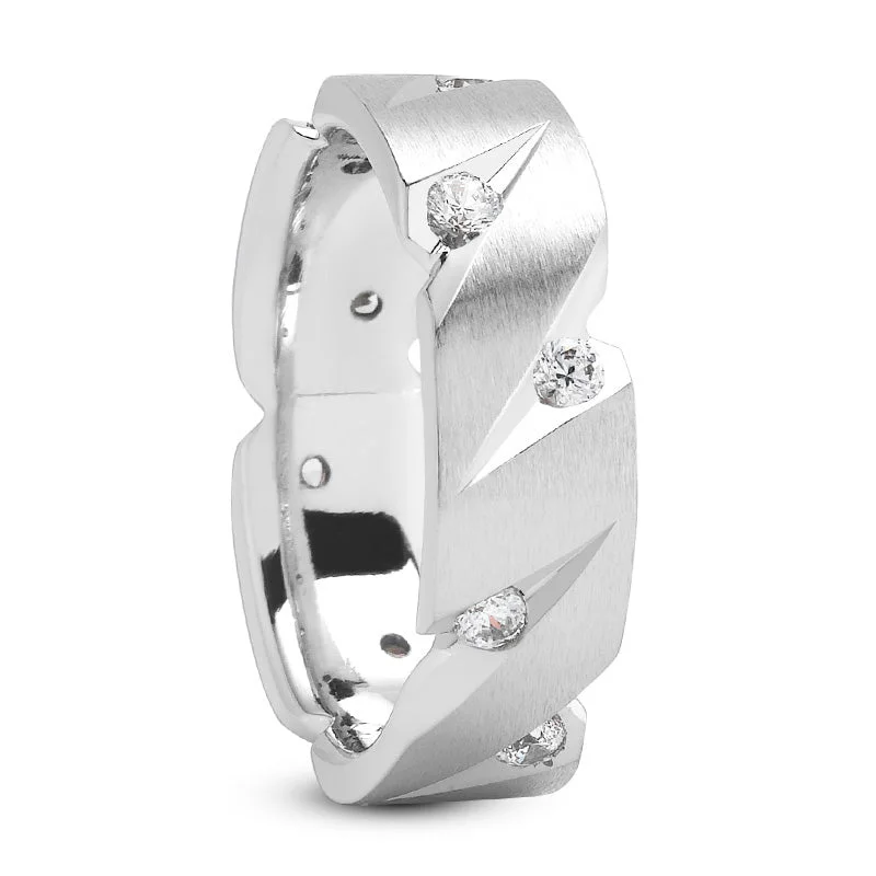 Asscher - cut diamond engagement ring with a pavé - set eternity band in platinumDB1075-RD Asscher - cut diamond engagement ring with a pavé - set eternity band in platinumDB1075-RD