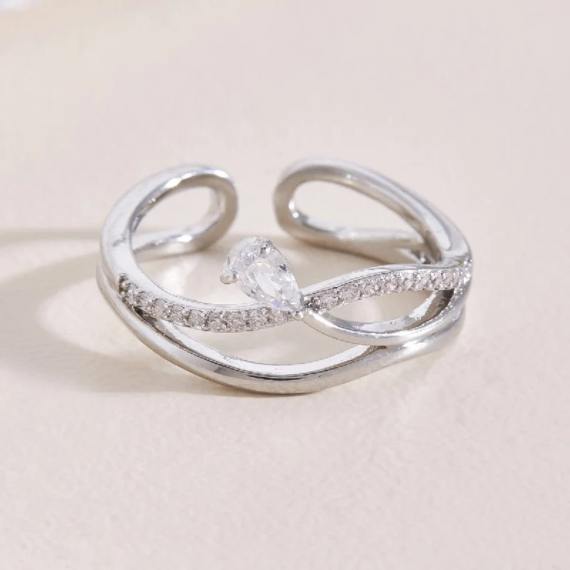 Floral - themed double finger rings for a feminine touchTrendy Finger Ring 156377