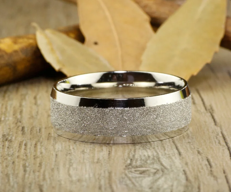 Men's glow - in - the - dark rings for a fun effectHandmade Wedding Band, Men Ring, Couple Ring, Titanium Ring, Anniversary Ring, Unisex Ring, 8mm