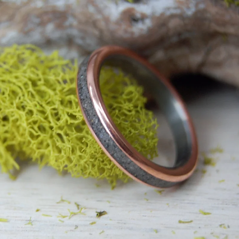 Boho - Style Women's Rings with Turquoise and Leather AccentsMeet Me At Delmar Beach | Men's Beach Sand, Copper & Titanium Wedding Ring Boho - Style Women's Rings with Turquoise and Leather AccentsMeet Me At Delmar Beach | Men's Beach Sand, Copper & Titanium Wedding Ring
