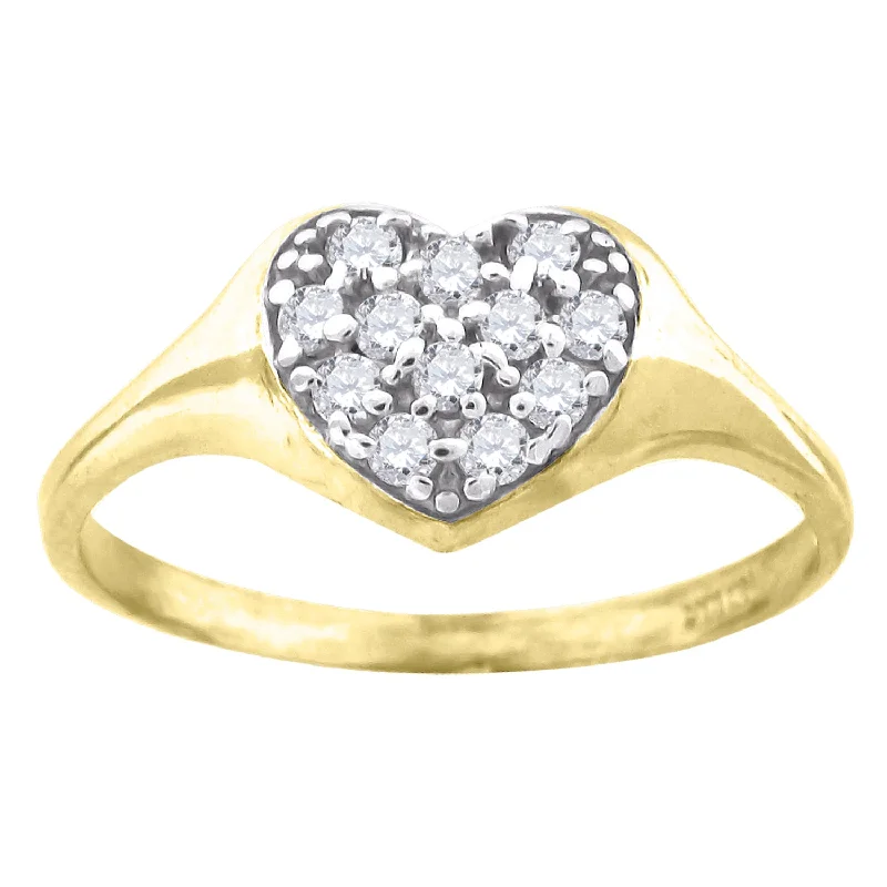 Statement - Making Fashion Rings in Gold - Plated Brass with Oversized Cubic Zirconia StonesKeene Jewelers 10kt Gold Womens Two-tone CZ Heart Band Ring Statement - Making Fashion Rings in Gold - Plated Brass with Oversized Cubic Zirconia StonesKeene Jewelers 10kt Gold Womens Two-tone CZ Heart Band Ring