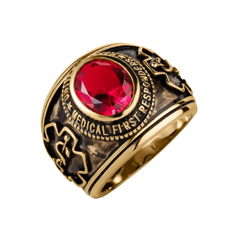 Enamel - Coated Women's Rings in Bright, Bold ColorsMedical First Responders Ring