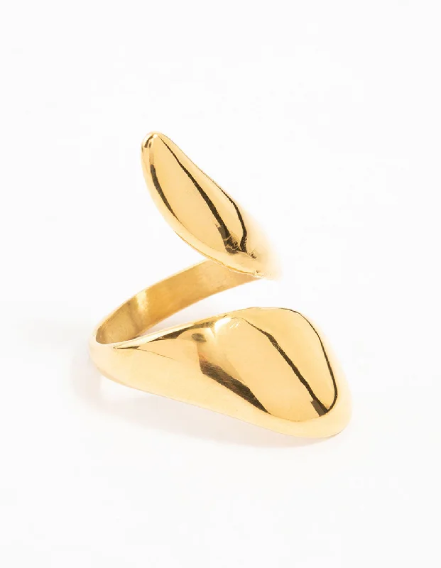 Chunky Fashion Rings in Copper with Geometric Patterns for a Bold AccessoryWaterproof Gold Plated Stainless Steel Elongated Wrapped Ring Chunky Fashion Rings in Copper with Geometric Patterns for a Bold AccessoryWaterproof Gold Plated Stainless Steel Elongated Wrapped Ring