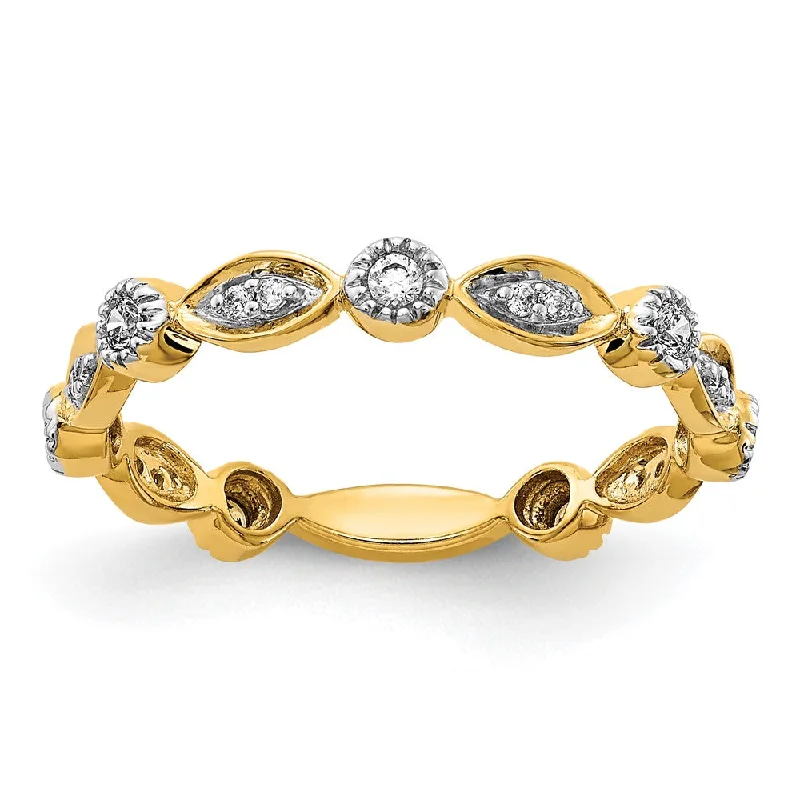 14K Yellow Gold Diamond Fancy Band
