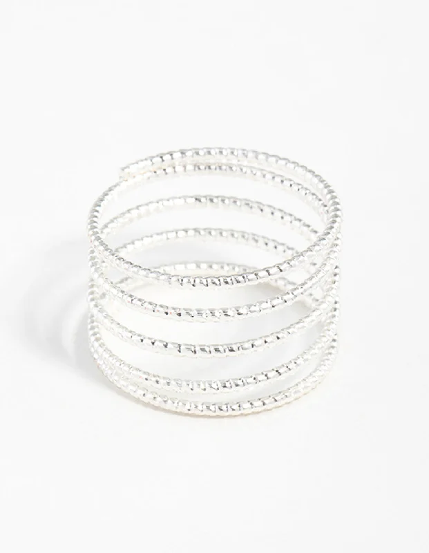 Bohemian - Style Fashion Rings with Turquoise and Silver Filigree for a Free - Spirited LookSilver Diamond Cut Spiral Ring Bohemian - Style Fashion Rings with Turquoise and Silver Filigree for a Free - Spirited LookSilver Diamond Cut Spiral Ring