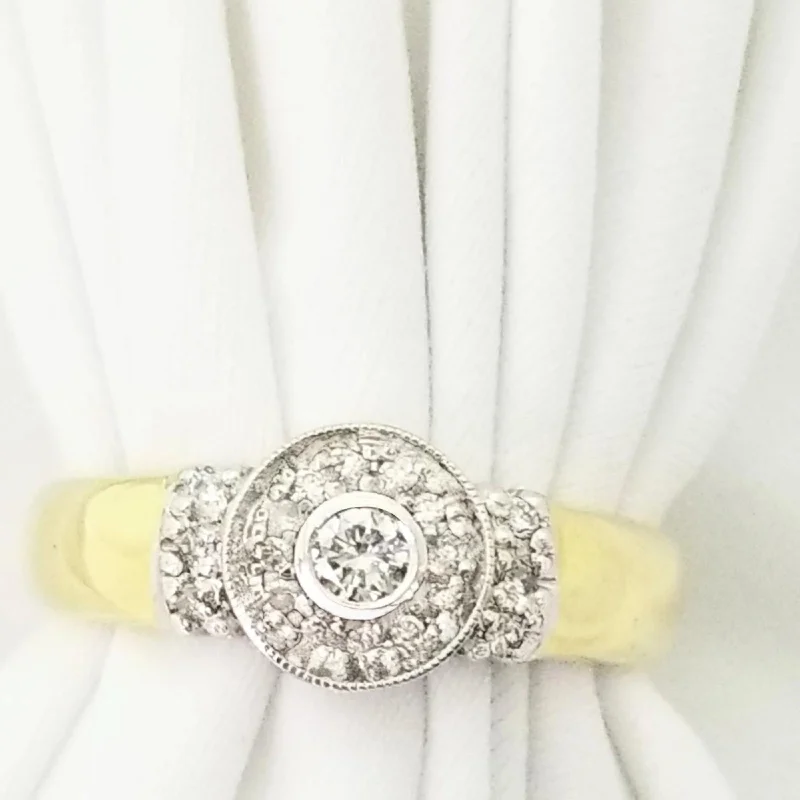 Statement - Making Cocktail Rings for Women with Large Cubic ZirconiaYellow Gold Diamond Ring Statement - Making Cocktail Rings for Women with Large Cubic ZirconiaYellow Gold Diamond Ring