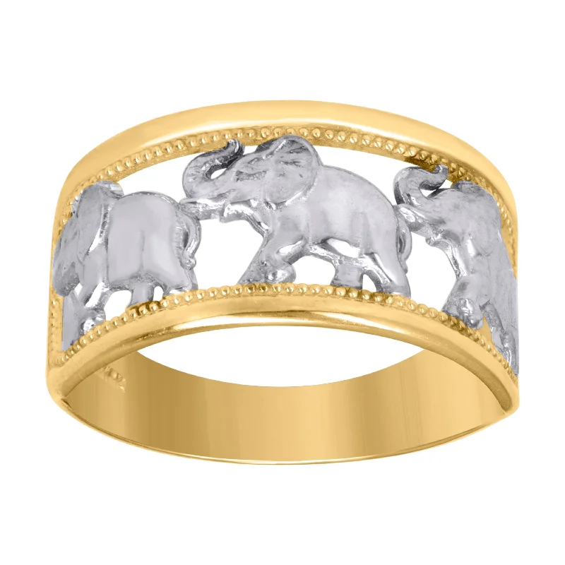 Bangle - Style Fashion Rings in Rose - Gold - Plated Aluminum with Etched PatternsKeene Jewelers 10kt Two-tone Gold Womens DC Textured Elephant Band Ring Bangle - Style Fashion Rings in Rose - Gold - Plated Aluminum with Etched PatternsKeene Jewelers 10kt Two-tone Gold Womens DC Textured Elephant Band Ring