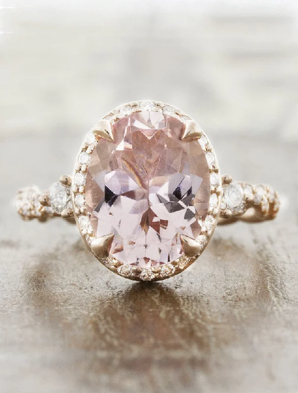 Men's Opal Engagement Rings in 10K Gold with a Milgrain - Trimmed BandDory - Morganite Men's Opal Engagement Rings in 10K Gold with a Milgrain - Trimmed BandDory - Morganite
