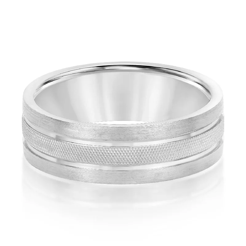 Men's waterproof rings for water - based activitiesDouble Row Comfort Fit Men's Wedding Band Men's waterproof rings for water - based activitiesDouble Row Comfort Fit Men's Wedding Band