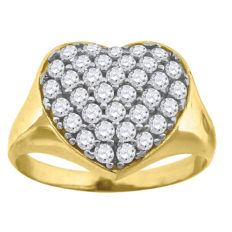 Chunky Fashion Rings in Copper with Geometric Patterns for a Bold AccessoryKeene Jewelers 10kt Gold Womens Two-tone CZ Heart Band Ring Chunky Fashion Rings in Copper with Geometric Patterns for a Bold AccessoryKeene Jewelers 10kt Gold Womens Two-tone CZ Heart Band Ring
