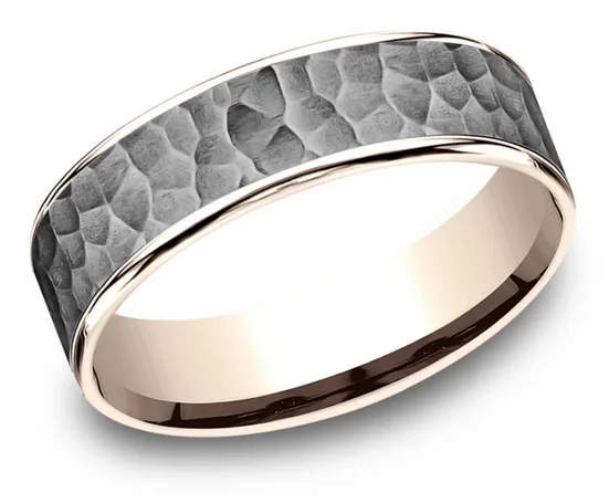Men's gold signet rings with engraved initialsThe HUGHES Mens Band