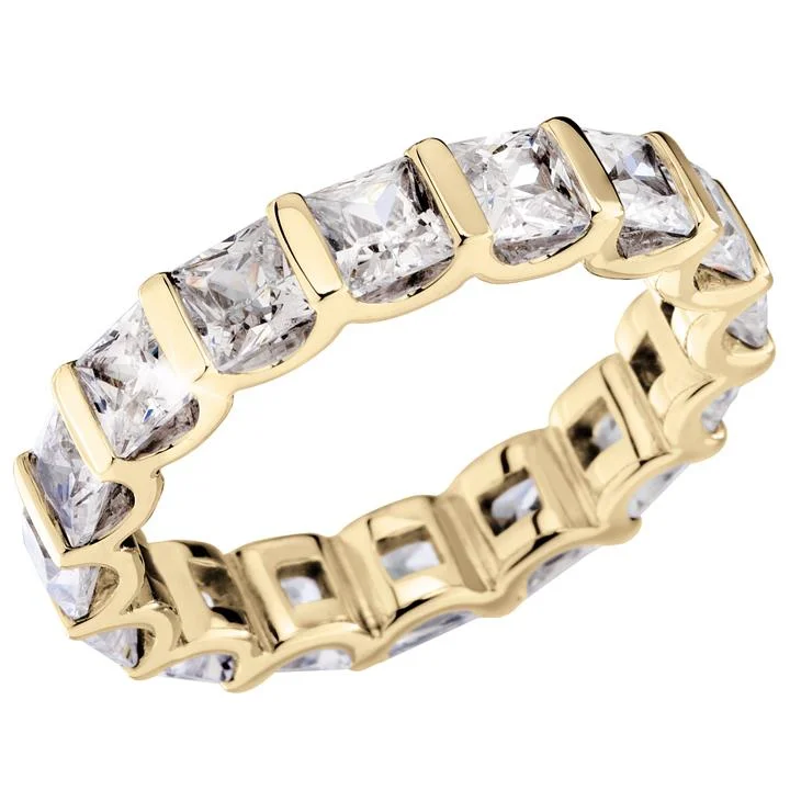 Diamond - Encrusted Women's Rings for Special Occasions in 18K GoldPrincess Eternity Gold Ring Diamond - Encrusted Women's Rings for Special Occasions in 18K GoldPrincess Eternity Gold Ring