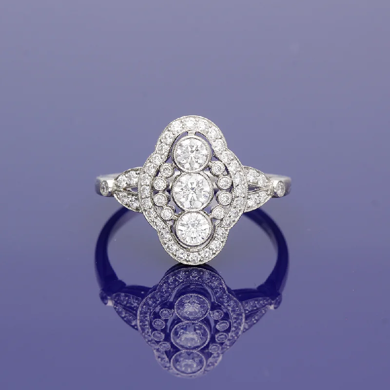 Men's Tourmaline Engagement Rings in 18K Two - Tone Gold with a Floral - Inspired SettingPlatinum Diamond Arts Deco Style Cluster Ring Men's Tourmaline Engagement Rings in 18K Two - Tone Gold with a Floral - Inspired SettingPlatinum Diamond Arts Deco Style Cluster Ring