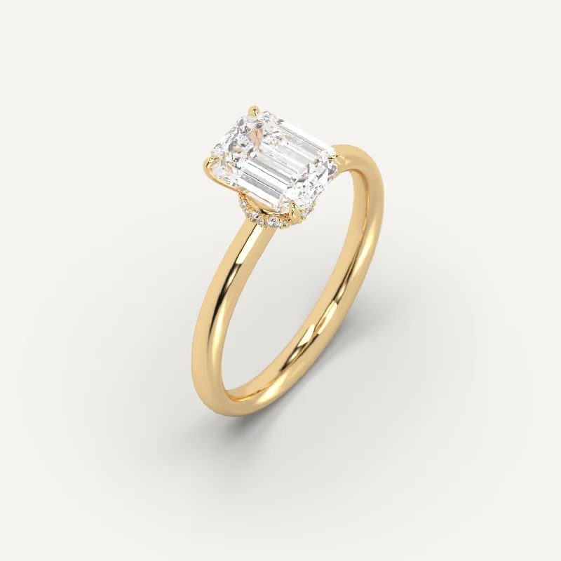 Men's Emerald Engagement Rings with 14K Yellow Gold and Vintage - Style Filigree2 carat Emerald Cut Diamond Ring Men's Emerald Engagement Rings with 14K Yellow Gold and Vintage - Style Filigree2 carat Emerald Cut Diamond Ring