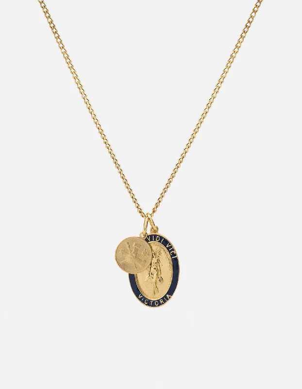 Diamond - Encrusted Women's Rings for Special Occasions in 18K GoldVictoria Necklace, Gold Vermeil/Navy Diamond - Encrusted Women's Rings for Special Occasions in 18K GoldVictoria Necklace, Gold Vermeil/Navy