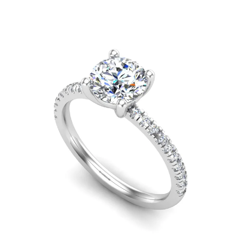 Vintage - style engagement ring with filigree details and sapphire accents in 14K yellow goldKennedy Pave Engagement Ring Vintage - style engagement ring with filigree details and sapphire accents in 14K yellow goldKennedy Pave Engagement Ring